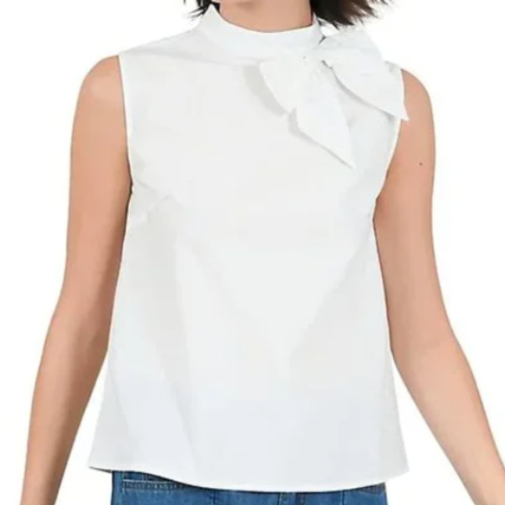 NEW! Molly Bracken Lili Sidonio Sleeveless Woven Cotton White Top, Size XS - Picture 1 of 13